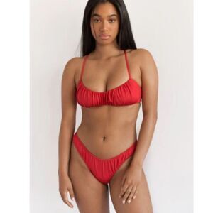 Bikini Dolls Ruched Red Bikini set